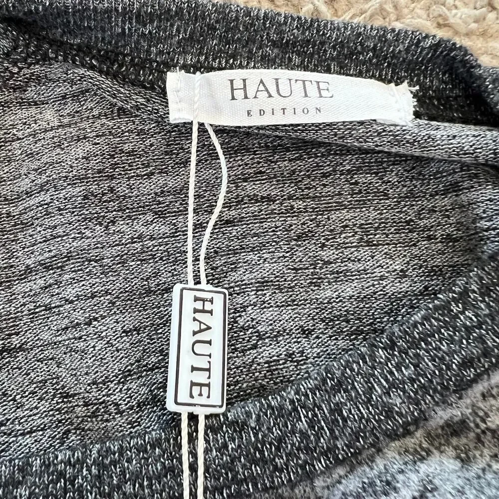 Haute Edition Ultra Soft Pullover Sweatshirt with Contrast Trim size M lagenlook